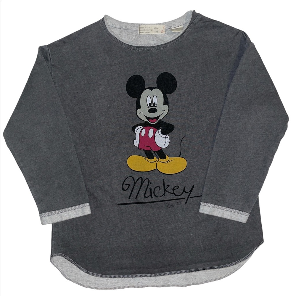 Zara Mickey Mouse Long Sleeve Top